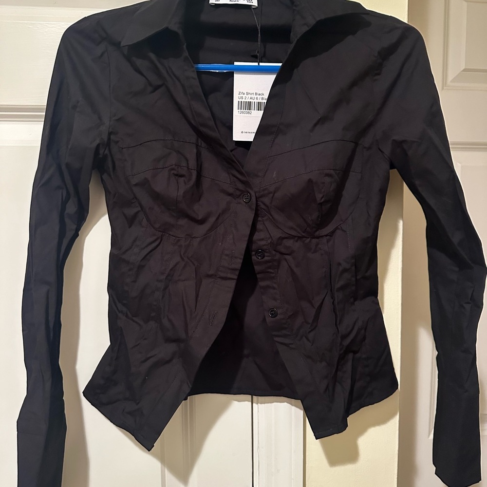 Princess Polly Black Fitted Blouse